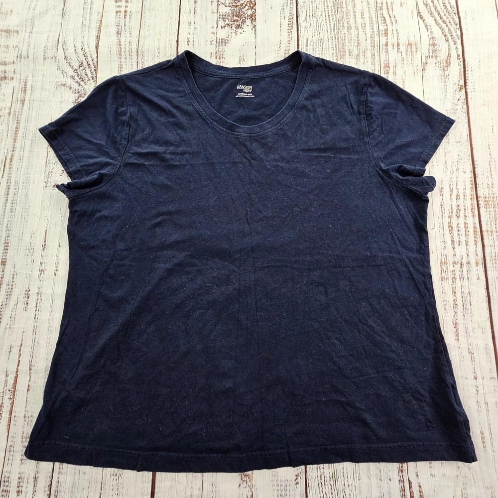Danskin‎ Now Blue Short Sleeve Cotton Blend T-Shirt Women's 3X